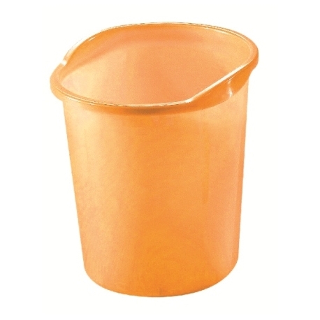 Waste Basket Herlitz W/ Grip 13 Light Orange Transparent 10653855