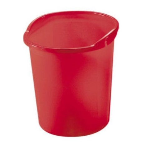 Waste Basket Herlitz W/ Grip 13 Light Red Transparent 10653830