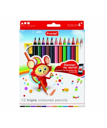 Colored Pencil Bruynzeel Triple 12/Pack