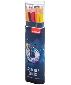 Colored Pencil Bruynzeel 12+6/Pack Dark Tin 60212018
