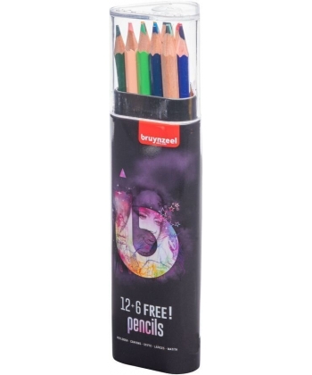 Colored Pencil Bruynzeel 12+6/Pack Light Tin 60212118