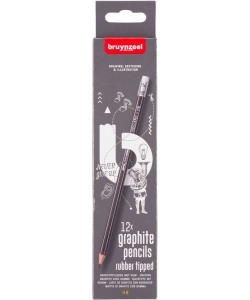 Pencil Bruynzeel Hb 12/Pack With Eraser 60211012