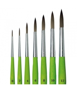 Da Vinci Brush Round Fit Green Matt Handle School&Hobby 373 . Size 0