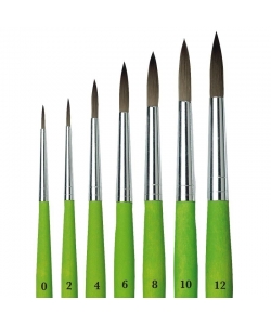 Davinci Brush Round Fit Green Matt Handle School&Hobby 373 . Size 4