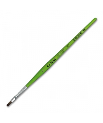 Davinci Brush Flat Fit Green Matt Handle School&Hobby 374 . Size 4