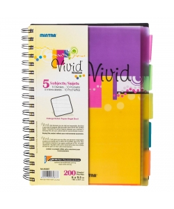 Notebook Mintra 23X27.9 Seyes 5Sub 200Sh Spiral Vivid 93077
