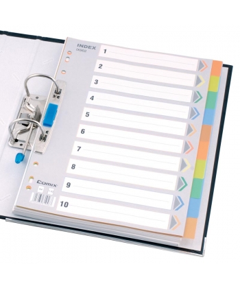 Divider Comix A4 Cardboard 1-10 10Tabs Grey Ix902