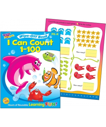 Wipe Off Book Trend,28 reusable pages, T94223 I Can Count 1-100