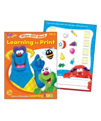 Wipe Off Book Trend,28 reusable pages, T94145 Learning To Print Furry Friends
