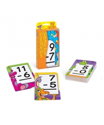 Pocket Flash Card Trend Soustraction French,52 two-sided cards, T-23010