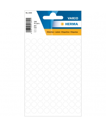 Label Herma Multi-Purpose Small Pack Dots 8Mm White 1840