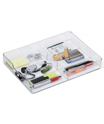 Desk Organizer Durable Coffee Point Caddy 6 Compartments Transparent 3384-19