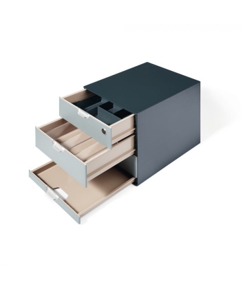 Desk Organizer Durable Coffee Point 4 Drawers 3Pcs/Set Charcoal 3385-58