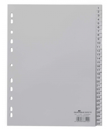 Divider Durable A4 Pp Numerical 1-31 Grey 6523-10