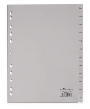 Divider Durable A4 Pp Jan-Dec Grey 6507-10