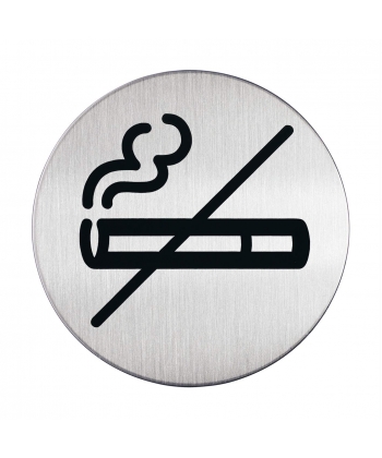 Message Sign Durable Pictogram 83Mm Round Stainless Steel No Smoking 4911-23