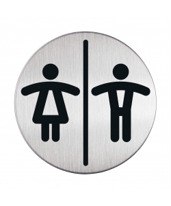 Message Sign Durable Pictogram 83Mm Round Stainless Steel Wc W/M 4920-23
