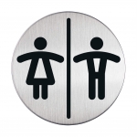 Message Sign Durable Pictogram 83Mm Round Stainless Steel Wc W/M 4920-23