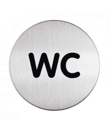 Message Sign Durable Pictogram 83Mm Round Stainless Steel Wc PICTO ''WC'' Ø 83 mm