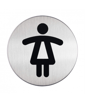 Message Sign Durable Pictogram 83Mm Round Stainless Steel Wc Women 4904-23