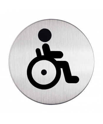 Message Sign Durable Pictogram 83Mm Round Stainless Steel Wc Disable 4906-23