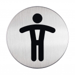 Message Sign Durable Pictogram 83Mm Round Stainless Steel Wc Men 4905-23