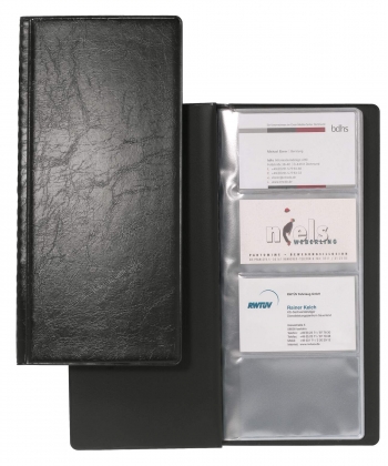 Business Card Album Durable Visifix 128 Cards Pvc Black 2308-01
