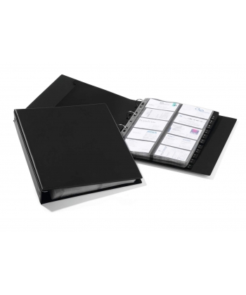 Business Card Album Durable Visifix Binder 400 Cards Black 2444-01