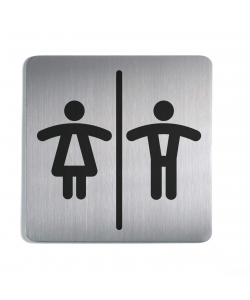 Message Sign Durable Pictogram 150X150Mm Square Stainless Steel Wc M/W 4958-23