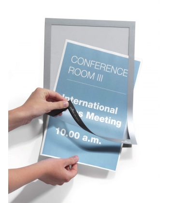 Sign Holder Durable Wall Duraframe A4 Magnetic 1Pc Silver 4899-23