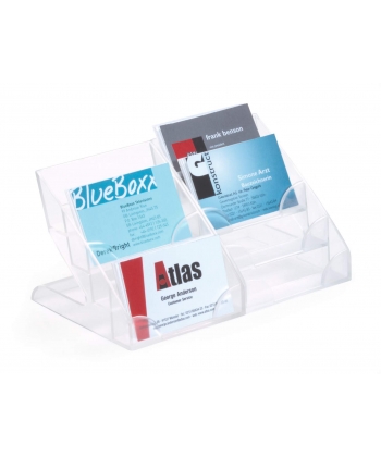 Card Holder Durable 4 Compartments Acrylic Transparent 2439-19