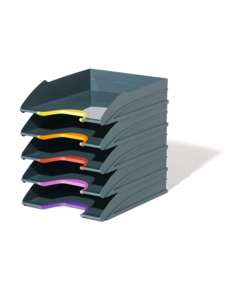 Letter Tray Durable A4 Varicolor 5 Tier Documents Grey 7705-57