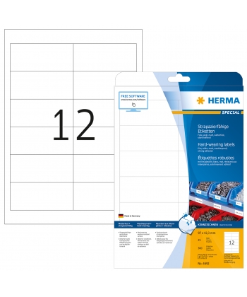 Label Herma Super Print A4 25Sh/Pack 96.5X42.3Mm Polyester 4692