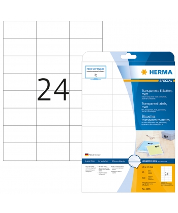 Label Herma Super Print A4 25Sh/Pack Transparent