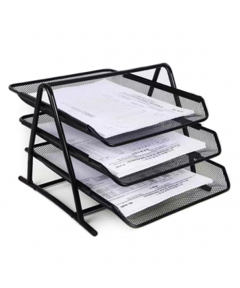 Letter Tray M&G A4 Metal 3-Tier Document Black Adm94754