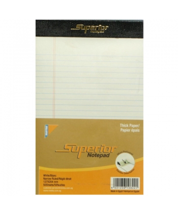 Writing Pad Mintra Superior 12.7X20.3 Ruled 50Sh 75Gr Stapled White 10822
