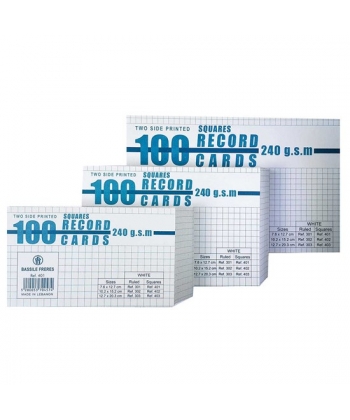 Record Card Bassile Freres Medium 100 Cards White