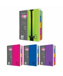 Notebook Bassile Freres Lusso L6445 Pastel A4 5Subjects W/Pencil Case Seyes 144 Sheets 80gm Pp Spiral