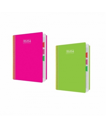 Notebook Bassile Freres Opaline 778144 A4 Duo 4Sub 144 Sheets 70gm Spiral 3 Seyes and 1 Ruled