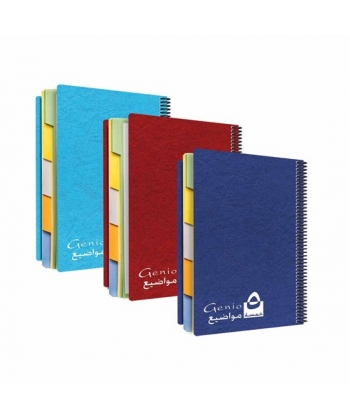 Notebook Bassile Freres Genio 3200 A4 Ruled 5 Sub. 200 Sheets 70gm Spiral