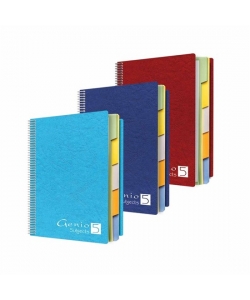 Notebook Bassile Freres Genio 2096 A4 Seyes 5Sub 96 Sheets 70gm Spiral