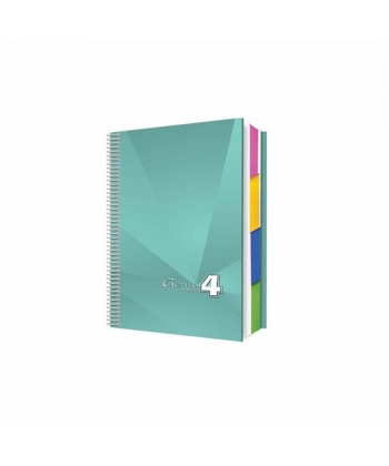 Notebook Bassile Freres Genio 767192 A4 Seyes 4 Sub 192 Sheets 70gm Spiral Hard Cover