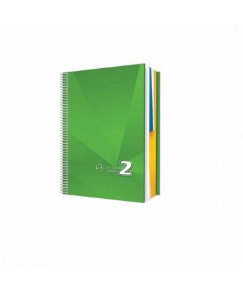Notebook Bassile Freres Genio 767096 A4 Seyes 2 Sub 96 Sheets 70gm Spiral Hard Cover