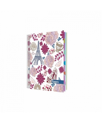 Notebook Bassile Freres Fingers A4 Seyes 6Sub 144sheets 60gm Spiral H.Cover 760144