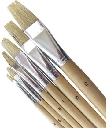 Brush Colour Magus Flat Bristle Hair 6/Pack 2044