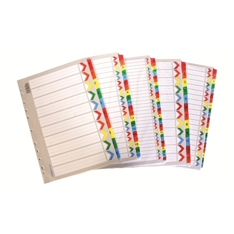Divider Bindermax A4 Cardboard Paper Mylar Coating 1-20 Ma-120