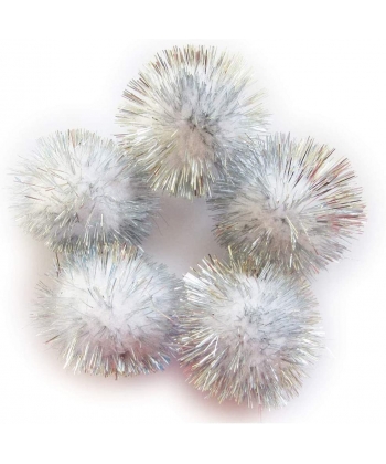 Pompon Hands On Crafts Glitter 30Mm 16/Pack