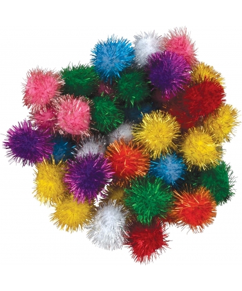 Pompon Hands On Crafts Glitter Multisize Assorted