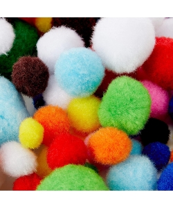 Pompon Hands On Crafts Assorted Sizes And Colors 100/Pack Ha25001