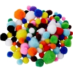 Pompon Hands On Crafts Assorted Sizes And Colors 100/Pack Ha25001